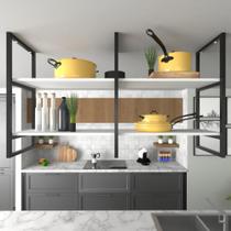 Nicho Industrial Suspenso Teto Cozinha prateleira industrial suspensa nicho industrial nichos para cozinha suporte