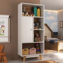 Nicho Infantil Organizador 1 Porta 4 Nichos Sara Espresso Moveis Branco/Nogal Nicho Infantil Organizador 1 Porta 4 Nichos Sara Espresso Moveis Branco/Nogal