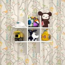 Nicho jogo da velha em mdf 60x60x15cm - branca - uv