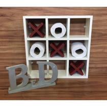 Nicho Jogo Da Velha Porta Papel Higiênico Branco Com 3 X