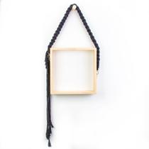 Nicho Macramê Preto 30 X 30 Cm Quadrado Nicho Macramê Preto 30 X 30 Cm Quadrado