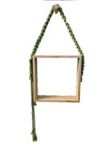 Nicho Macramê Verde Limão 30 X 30 Cm Quadrado Nicho Macramê Verde Limão 30 X 30 Cm Quadrado