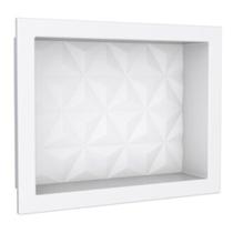 Nicho Mármore Sintético Texturizado 40X30cm Mulit Triangular Branco - P89985 - COZIMAX Nicho Mármore Sintético Texturizado 40X30cm Mulit Triangular Branco - P89985 - COZIMAX