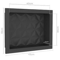 Nicho Mármore Sintético Texturizado 40X30cm Mulit Triangular Preto - P89987 - COZIMAX Nicho Mármore Sintético Texturizado 40X30cm Mulit Triangular Preto - P89987 - COZIMAX