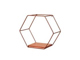 Nicho Marrom Hexagonal 28x25cm 1 Prateleira - Shangai 23-543