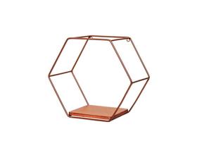 Nicho Marrom Hexagonal 28x25cm 1 Prateleira - Shangai 23-543