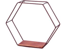 Nicho Marrom Hexagonal 45x39cm 1 Prateleira - Shangai 23-899