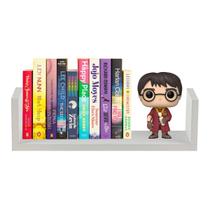 Nicho Mdf Branco 40Cm Parede Em U Livros Prateleira Enfeites