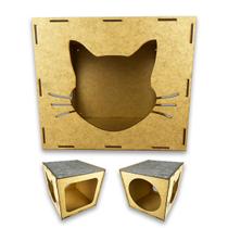 Nicho Mdf Cru Para Gato Pet C/ Carpete Arranhador Playground Nicho Mdf Cru Para Gato Pet C/ Carpete Arranhador Playground