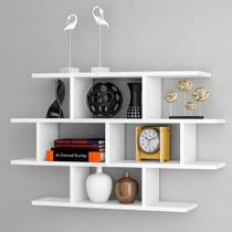 Nicho mdf decorativo 90x90x18cm organizador de livros vasos e enfeites com acabamento premium para sala e escritório Nicho mdf decorativo 90x90x18cm organizador de livros vasos e enfeites com acabamento premium para sala e escritório