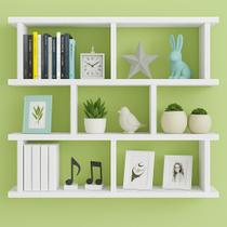 Nicho Mdf Decorativo Multiuso 90x90x15cm Sala Quarto Escritorio Branco Branco