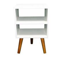 Nicho Mesa De Cabeceira Retro Mdf Com Pé Madeira