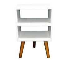 Nicho Mesa De Cabeceira Retro Mdf Com Pé Madeira