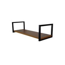 Nicho Metal Industrial Simples 30x20 Amadeirado Escuro/Preto 01