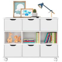 Nicho Multifuncional Com Rodízios Toys 6 Gavetas Branco Nicho Multifuncional Com Rodízios Toys 6 Gavetas Branco