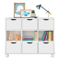 Nicho Organizador 6 Gavetas Branco Brilho - Qmovi