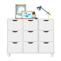 Nicho Organizador 9 Gavetas com Rodízios Branco - Qmovi Nicho Organizador 9 Gavetas com Rodízios Branco - Qmovi