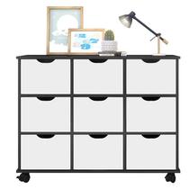 Nicho Organizador 9 Gavetas Preto Branco - Qmovi Nicho Organizador 9 Gavetas Preto Branco - Qmovi