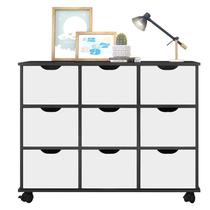 Nicho Organizador 9 Gavetas Preto Branco - Qmovi Nicho Organizador 9 Gavetas Preto Branco - Qmovi