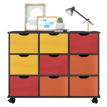 Nicho Organizador 9 Gavetas Preto Colors - Qmovi Nicho Organizador 9 Gavetas Preto Colors - Qmovi