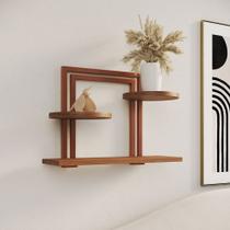 Nicho Organizador Bali com Visual Industrial para Decoração da Casa - Ferro Cobre Tampo Amêndoa Nicho Organizador Bali com Visual Industrial para Decoração da Casa - Ferro Cobre Tampo Amêndoa