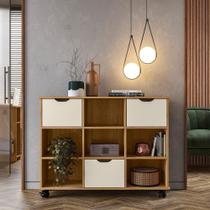 Nicho Organizador c/ 03 Gavetas e Rodízios Freijó/Off White Qmovi Nicho Organizador c/ 03 Gavetas e Rodízios Freijó/Off White Qmovi