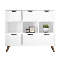 Nicho Organizador c/ 6 Gavetas Vintage Haia Q01 Branco/Branco - Amarena Móveis