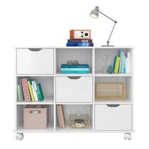 Nicho Organizador com 3 gavetas brancas e rodízios - Fdecor Nicho Organizador com 3 gavetas brancas e rodízios - Fdecor
