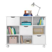 Nicho Organizador com 3 gavetas brancas e rodízios - Qmovi Nicho Organizador com 3 gavetas brancas e rodízios - Qmovi