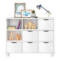 Nicho Organizador com 6 gavetas Branco com rodízios - Qmovi Nicho Organizador com 6 gavetas Branco com rodízios - Qmovi