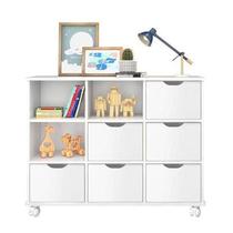 Nicho Organizador com 6 gavetas Branco com rodízios - Qmovi Nicho Organizador com 6 gavetas Branco com rodízios - Qmovi