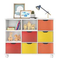 Nicho Organizador com 6 gavetas color e rodízios - Qmovi Nicho Organizador com 6 gavetas color e rodízios - Qmovi