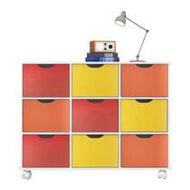 Nicho Organizador com 9 gavetas color e rodízios - Qmovi Nicho Organizador com 9 gavetas color e rodízios - Qmovi