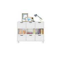 Nicho Organizador com Rodízio e 6 gavetas Branco - FdECOR - Qmovi