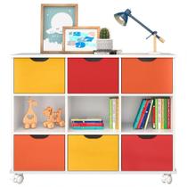 Nicho Organizador com Rodizios 6 Gavetas Branco Colorido Nicho Organizador com Rodizios 6 Gavetas Branco Colorido