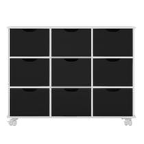 Nicho Organizador Com Rodízios Toys 9 Gavetas Q01 Branco/preto - Mpozenato Nicho Organizador Com Rodízios Toys 9 Gavetas Q01 Branco/preto - Mpozenato