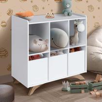 Nicho Organizador Infantil Branco com 6 Nichos e 3 Cubos - Olma Shop Jm