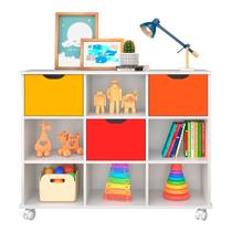 Nicho Organizador Infantil Com 3 Gavetas e Rodízios - Qmovi