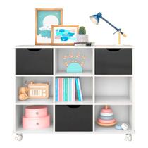 Nicho Organizador Infantil Com 3 Gavetas e Rodízios - Qmovi Nicho Organizador Infantil Com 3 Gavetas e Rodízios - Qmovi