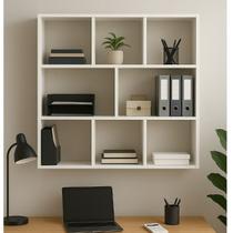 Nicho organizador moderno 60x60cm cubo branco prateleira decorativa para quarto sala ou escritório Nicho organizador moderno 60x60cm cubo branco prateleira decorativa para quarto sala ou escritório