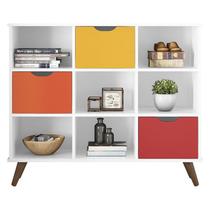 Nicho Organizador Retrô 3 Gavetas Branco Colors - Qmovi Nicho Organizador Retrô 3 Gavetas Branco Colors - Qmovi