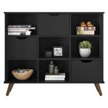 Nicho Organizador Retrô 3 Gavetas Preto - Qmovi