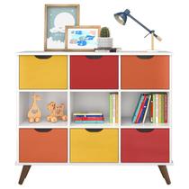 Nicho Organizador Retrô 6 Gavetas Branco Colors - Qmovi Nicho Organizador Retrô 6 Gavetas Branco Colors - Qmovi