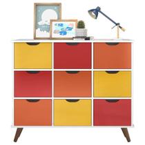 Nicho Organizador Retrô 9 Gavetas Branco Colors - Qmovi Nicho Organizador Retrô 9 Gavetas Branco Colors - Qmovi