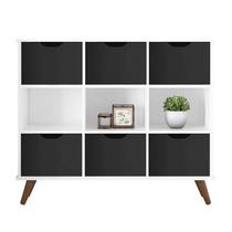 Nicho Organizador Retro Branco com 6 Gavetas Pretas Nicho Organizador Retro Branco com 6 Gavetas Pretas