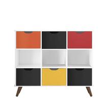Nicho Organizador Retro Branco com 6 Gavetas Preto/Colorida Nicho Organizador Retro Branco com 6 Gavetas Preto/Colorida