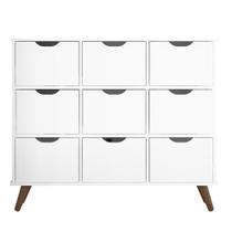 Nicho Organizador Retro Branco com 9 Gavetas Brancos