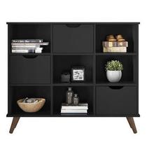Nicho Organizador Retro Preto com 3 Gavetas Pretas