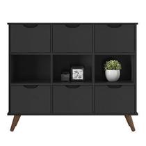 Nicho Organizador Retro Preto com 6 Gavetas Pretas 108 x 92,5cm - FdECOR