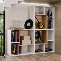 Nicho Organizador Sonho 12 Prateleiras Branco/Aveiro - Movelbras Nicho Organizador Sonho 12 Prateleiras Branco/Aveiro - Movelbras